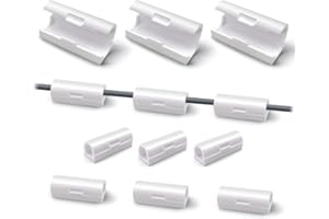 PAILEWEI 40 Pcs White Cable Holder Self Adhesive, Cable Clips,Cable Organisers Clip，Wire Clips Round Cable Management Holder for Cable Tidy Clips Desk Office and Home (White B Large)