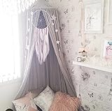 Betthimmel Baldachin aus Baumwolle Leinwand Deko,Bett-Überdachung für Baby-Kind-zelte aus Cotton Canvas,als Mückenschutz Moskitonetz Insekten-Malaria Schutz,Hohe 240cm - 4