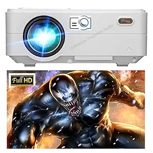 PLAY Full HD LED Latest Portable Mini Projector for Home Entertainment Office Education | Based Resolution 1920x1080p | 1 Year Warranty by Play Projector India | USB / AV / VGA / HDMI / Audio Out LCD Panel Home Theater with Remote Control