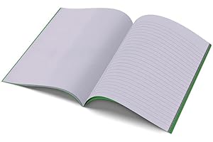 THE DYSLEXIA SHOP A4 - Project Book - 10mm Lined and Plain Alternate Pages Tinted Green Cover - Lilac - Single Book