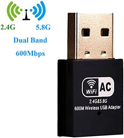 USB Wifi Adapter, WiFi Network Dongle Card Adapter Dual Band AC 600Mbps for PC Laptops Desktop, Support Windows   10/8.1/8/7/XP/Vista(Internal Antenna)