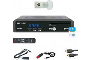 SIRIUS HD SERVIMAT Démodulateur satellite + carte Fransat + Déport IR + Cable HDMI + Cordon 12V + LNB Single Best 0,1dB HG101