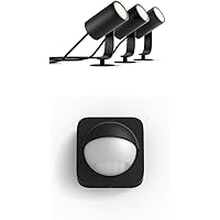 Philips Hue White and Color Ambiance LED Gartenstrahler Lily 3er Basis-Set inkl. Sensor, bis zu 16 Millionen Farben…