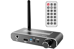 Knadgbft HIFI Bluetooth 5.2 alıcısı koaksiyel/mikrofon/USB U-Disk girişi 3.5MM/L R çıkışı kablosuz adaptör KTV araba hoparlör