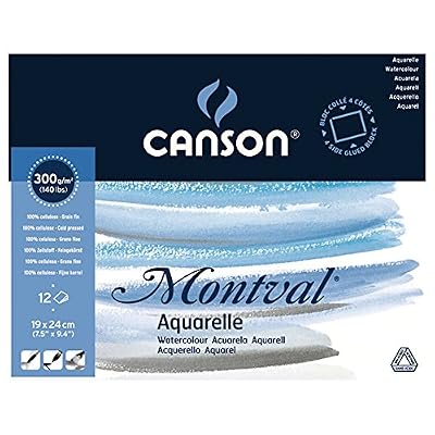 CANSON Bloc papier aquarelle "Montval", 190 x 240 mm 300g 12 feuilles