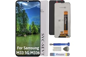 Int'x Display Original für Samsung M33 5G - Ersatzbildschirm für LCD/OLED Ohne Rahmen - Touchscreen mit Reparaturwerkzeug-Kits - Ersetzt einen defekten Bildschirm - Schwarz