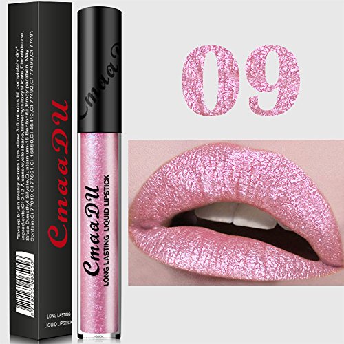 TOPBauty 2017new Ankünfte Sexy 15 Farben Wasserdicht Nackt Metallic Matte Nackt Lippe Langlebig Flüssig Lippenstift für Frauen Mädchen 09
