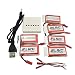 Produktbild Fytoo 6pcs 3.7V 800mAh 25C Upgrade Lipo Batterie Akku JST Plug mit X6 Ladegeräte für MJX X400 X400W X800 X300C Sky Viper S670 V950hd V950str HS200W HS110 HS200 HS120 HS130 National Geographic Quadcopter Drone