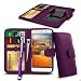 Produktbild N4U Online - Clip On Kunstleder Hülle Tasche & Pen Für Sony Xperia M2 Aqua - Verschiedene Farben - Lila