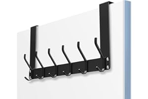 MOSUO Türgarderobe zum Einhängen, Türhaken zum Einhängen Edelstahl, Kleiderhaken Tür mit Anti-Rutsch Pads Tür Garderobe Türhängeleiste für Türfalzstärken bis 2cm - Aufgewerteter Version