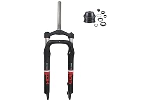 CDHPOWER Bike 26" x 4" Fat Suspension Fork 26 inch Fat 4.0" tire w/ 1-1/8" Headset Combo,Disc Brake,Black (Black 26inch* 4.0" tire)