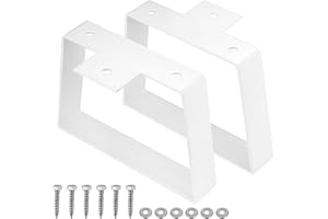 LiYiJiKeJi 2 Pcs white Coffee Table Legs Metal, Trapezoidal Furniture Legs for Sofa Dresser Cabinet Cupboard Chair Couch Dining Table Bench Legs Feets(6 inch/white)
