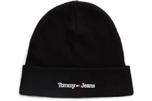 TOMMY JEANS Tommy Hilfiger Czapka z dzianiny czarna, Czarny, Rozmiar uniwersalny