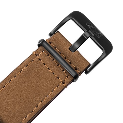 AVI-8 Men's Lancaster Bomber Special Edition Quartz Watch with Black Dial and Brown Leather Strap AV-4049-03