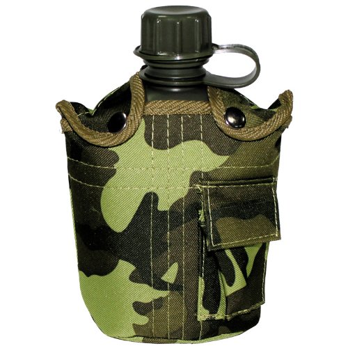Military Water Bottle Army Canteen Travel Camping Bushcraft Czech Woodland Cover Military Water Bottle Army Canteen Travel Camping Bushcraft Czech Woodland Cover