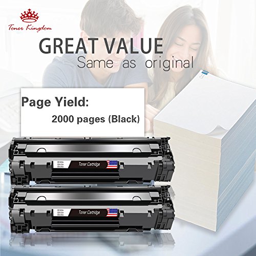 Toner Kingdom 2 cartuchos de t  ner Compatible HP CE285A 85A para su uso en HP Laserjet Pro P1102 P1102w P1104 P1104w P1106 P1108 P1109w M1130 M1132 M1132mfp M1134 M1134mfp M1136 M1136mfp M1210 M1210mfp M1212 M1212nf M1213nf M1217nfw
