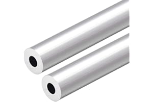 sourcing map Tubo Redondo de 6063 Aluminio, Tubo de Aluminio, 16mm Diámetro Externo, 7mm Diámetro Interior, 300mm Longitud, Tubos Rectos sin Costuras,2 Piezas