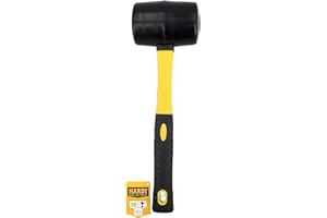 Hardy Working Tools – Martello in Gomma Nera Ø 65 mm – Piccolo Martello per Piastrellista, Carrozziere, Muratore, con Manico Bi-Materiale 2K per Piastrelle e Lavori di Finitura