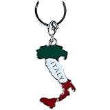 Generico ITALIA Portachiavi ad Anello a catena con Simbolo Italia. Made In Italy. Souvenir e Oggetto da Collezione. Unisex.