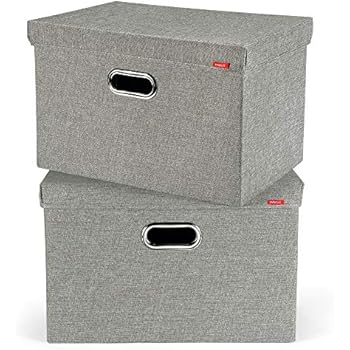 PAVLIT Aufbewahrungsbox 2 stück mit Deckel Aufbewahrungskiste für