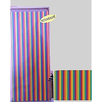 Rideau De Porte à Lanières PVC 90x220 Cm – Anti-Insectes Intérieur/Extérieur, Plusieurs Couleurs (Blanc, Gris, Rouge, Taupe…)