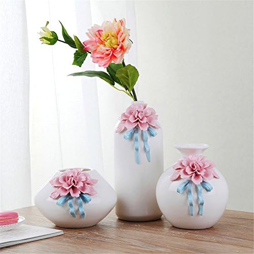 European Ceramic Vase Hand Pinch Pink, A, Set Of 3 For Centerpieces Living Room Christmas Birthday Wedding Party Gift Desktop Home Decor