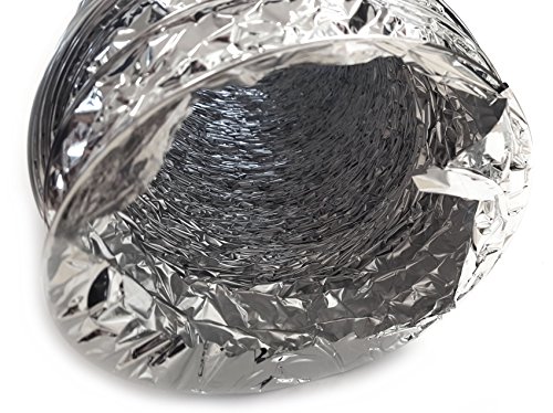 Alu-Flexschlauch 10m DN 100 125 150 160 180 200 mm + 2 Edelstahl Schlauchschellen, Alu-Flexrohr Lüftungsschlauch Aluminium (DN 125) - 6