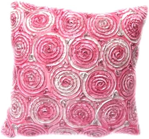 (Single) Beautful Two Tone 3d Purple Roses Throw Cushion Cover/pillow Sham Handmade By Satin and Thai Silk for Decorative Sofa, Car and Living Room Size 16 X 16 Inches