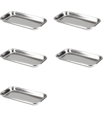 Lot De 10 Plateaux Rectangulaires En Inox - 22,5 X 11,7 X 2 Cm - Pour Laboratoire, Dentisterie, Bijoux, Cosmétiques