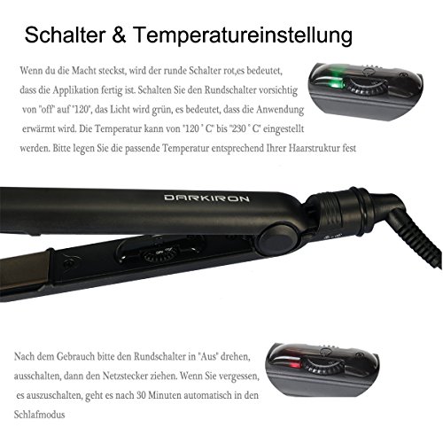 DARKIRON 001S Haarglätter mit erweitertem Titanium Styling Eisen - 5