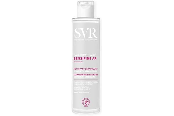 SVR - Sensifine AR Eau Micellaire - Gamme Sensifine – Nettoyant démaquillant apaisant anti-rougeurs – Pour peaux sensibles à tendance couperosique – Niacinamide, agents hydratants – 200 ml