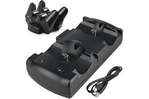 KlsyChry PS3 Dual-Controller-Ladegerät, Playstation 3 Controller-Ladegerät, PS3/Move, Docking-Ladestation, 2-in-1, mit LED-Lichtanzeige und USB-Ladekabel