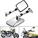 Motorcycle Chrome Plated Billet Aluminum Outside Rearview Side View Mirrors Multi Angle Adjustable Blindsight Rearview Handle Bar End Convex Universal Fit For Cruiser Touring Bike Kawasaki Connie Concours