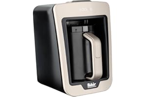 Fakir 9177003 Kaave – turecki ekspres do kawy mokka, elektryczny ekspres do kawy z 4 filiżankami pojemności i tradycyjną łyżką pomiarową, prosty system sterowania jednym dotknięciem, 735 W, biały