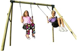Plum Marmoset Wooden Garden Double Swing Set