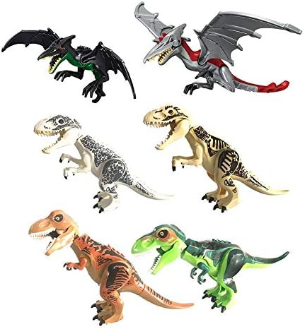 Mlec tech Desktop Decorative Jurassic World Indominus Rex Dinosaur Raptor Ancient Pterosaur Mechanical Pterosaur Building Blocks Toys, for Children Kids Teens