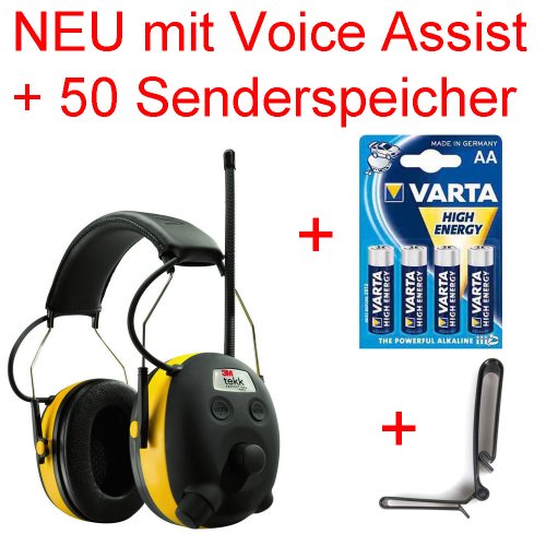 Original 24db PELTOR/3M Digital Radio Gehörschutz Kopfhörer mit VOICE Assistent und Smartphone/MP3 Player Anschluss