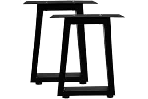 Jahof Metal Table Legs 40 cm, Trapezoidal Frame with Adjustable Feet, Heavy Duty Industrial Furniture Legs for Coffee Table, Bench, Sofa, Cabinet, Set of 2 (W30 x H40 cm)
