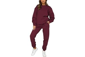 amropi Tuta da Donna Vello Foderato Pullover Felpa e Pantaloni Jogging Tute