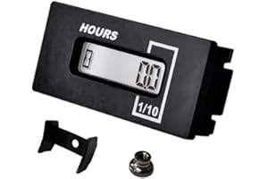 HonorMeet Digital AC/DC 110V 120V 220V 230V Betriebsstundenzähler für Rasenmäher,wasserdichte Stunden Zähler Garten Traktor Golf Cart Gabelstapler Bagger Go-Kart Scrubber Elektroauto. (with bracket)