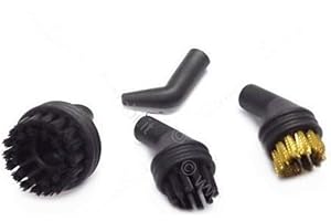 CARESERVICE Kit de 4 accessoires originaux Polti pour Vaporetto Smart 40 Mop (brosses à poils en nylon, laiton et bec concentrateur de vapeur)