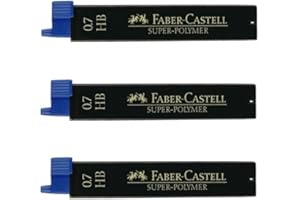 Faber-Castell 0,7 mm HB mines fines Super-Polymer (3 paquets de 12)