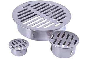 AIDNTBEO 2 protectores de drenaje redondos de acero inoxidable, para balcón, desagüe de techo, cubierta de drenaje de suelo, tapa de tubería de lluvia, diámetro de 83 mm