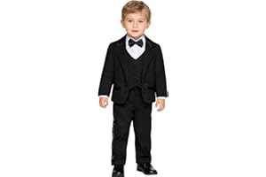 mintgreen Ropa Bautizo Bebe Niño, Conjunto de Traje de Boda Manga Larga Smoking (Blazers, Chalecos, Camisas, Pantalones Largos)