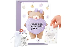 DIVINO REGALO Tarjeta rasca ¿Quieres ser mi madrina? + llavero personalizado | Regalo original para madrina | 1 pc + sobres de color | Tarjeta personalizada para anunciar el bautizo del bebé