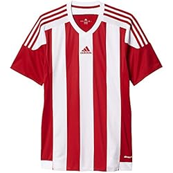adidas Striped 15 Camiseta de Equipación, Niños, Rojo (Power Red) / Blanco, S