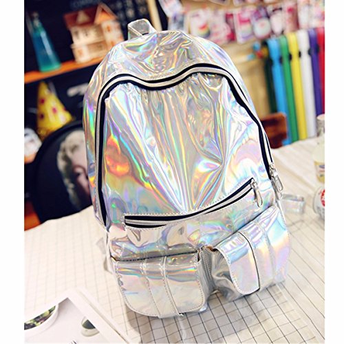 Sac à dos femme - Charminer - Cartable fashion pour femme - Similicuir effet laser hologramme.