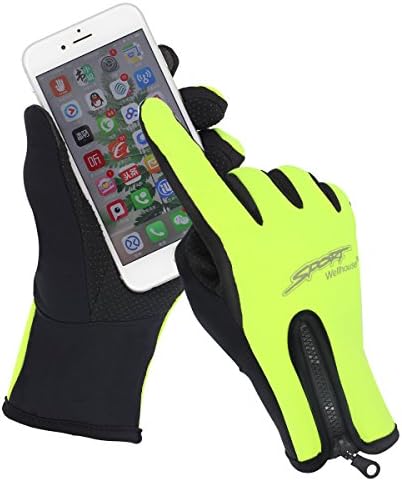 Sports Touchscreen Gloves Winter Warm Outdoor Windproof Cycling Running Climbing Skiing Smartphone Gloves for Men Women (Green, M)
