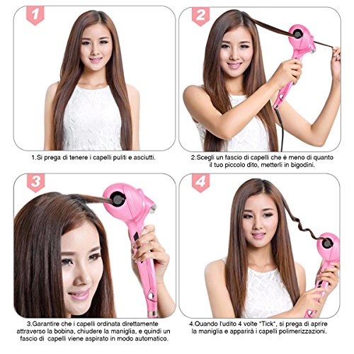 lockenstab, LuckyFine lcd salon automatische haar curling / lockenwickler / automatischer lockenstab / lockendreher automatisch /keramik welle /locken curler /styler automatische Wickler - 6