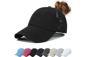 COZYAN Queue de Cheval Casquette de Baseball Léger Réglable Séchage Rapide Casquette de Baseball pour Femme en Queue de Cheval Maille à Séchage Rapide Imperméable pour Casquette de Sport Outdoor